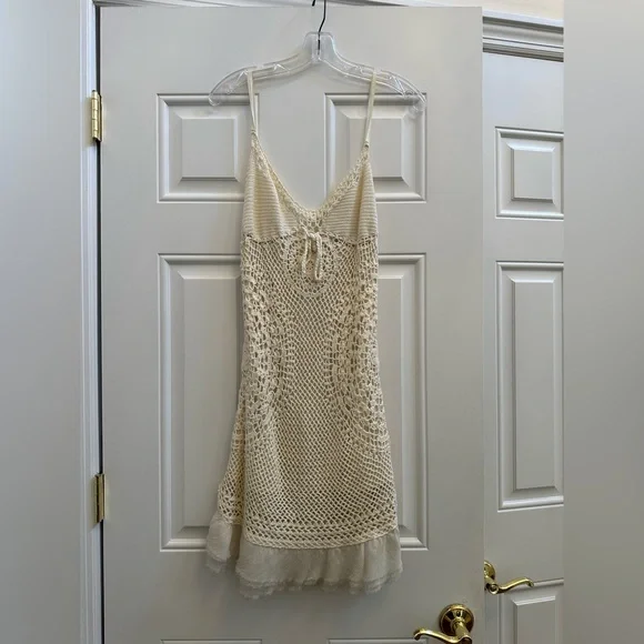 Free People Cream Crochet Mini Dress - Picture 4 of 6